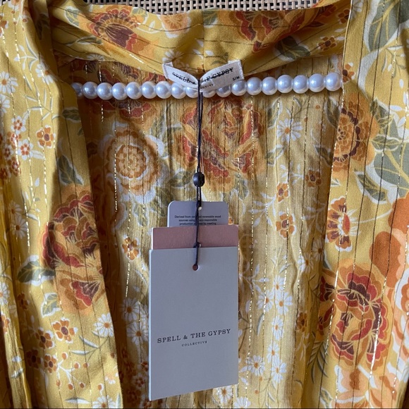 Spell & the Gypsy Mystic Tasselled Robe - Sunflower S/M Small Medium Recyclable - Picture 11 of 13